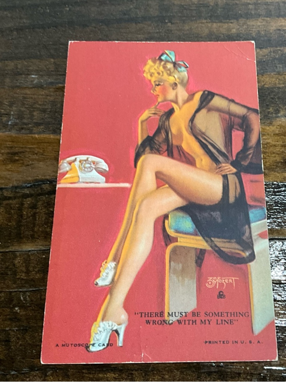 Vintage Mutoscope Pin Up Card Postcard MCM USA